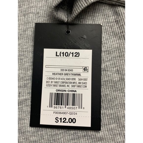 Art Class Juniors Off-The-Shoulder Grey Long Sleeve Ribbed Top With Straps Large - Picture 9 of 13